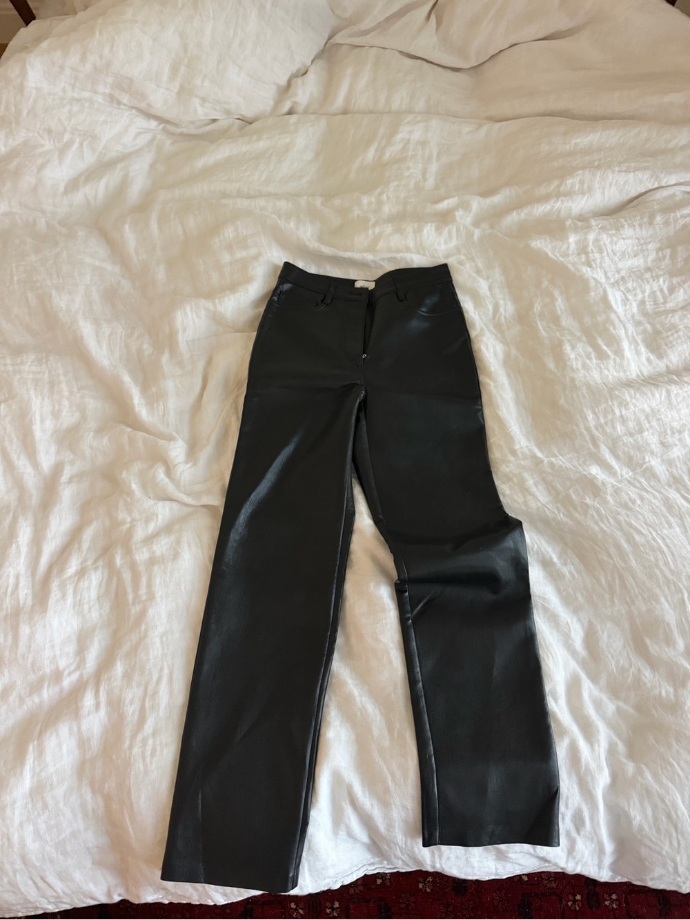 Wilfred Black Faux Leather Skirt